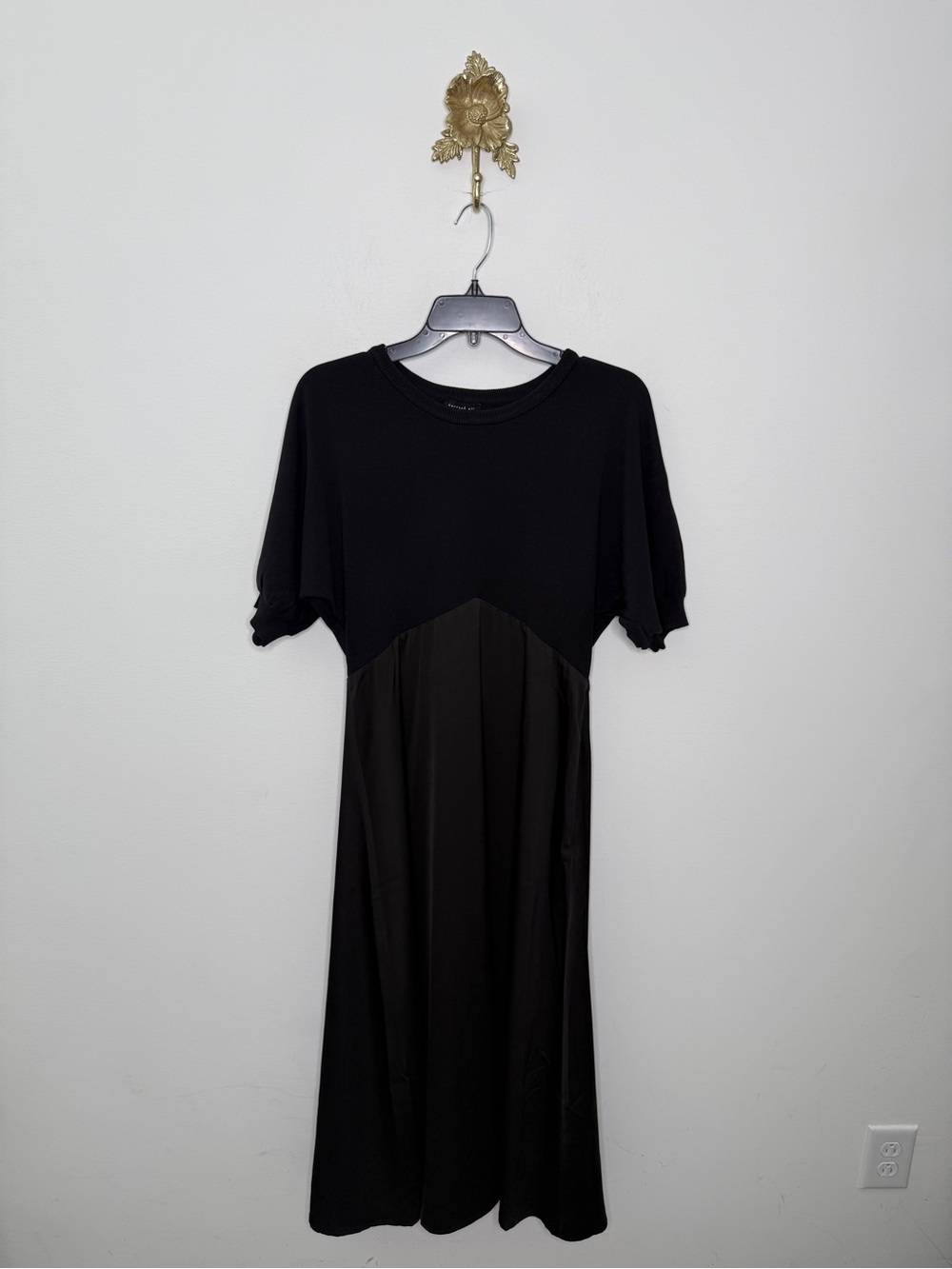 Current Air Mixed Media Sweater Top Midi Dress L